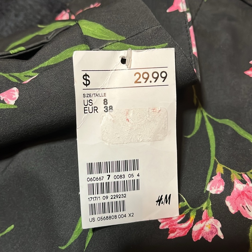 NWT H&M Floral Print Cropped Leg Dress Slacks - Size 8 - Picture 4 of 7